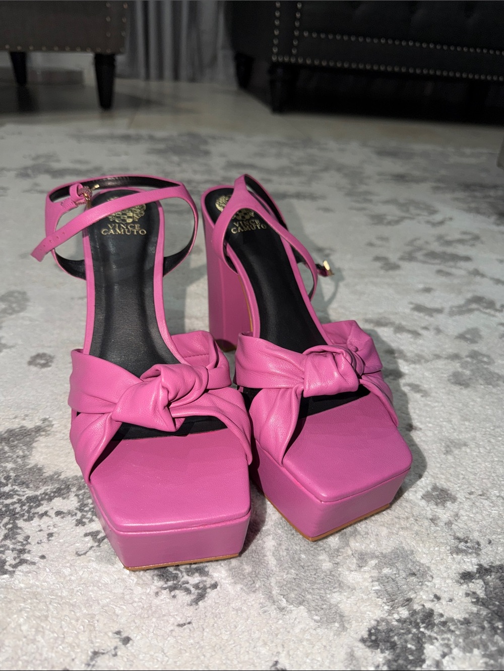 Vince Camuto Bright Pink Stephaney Knotted Platform Sandals